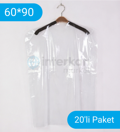 Takım Elbise, Ceket, Kazak, T-Shirt Koruma Poşeti - Kıyafet Koruma Kılıfı 60x90 - 20 Adet - 1
